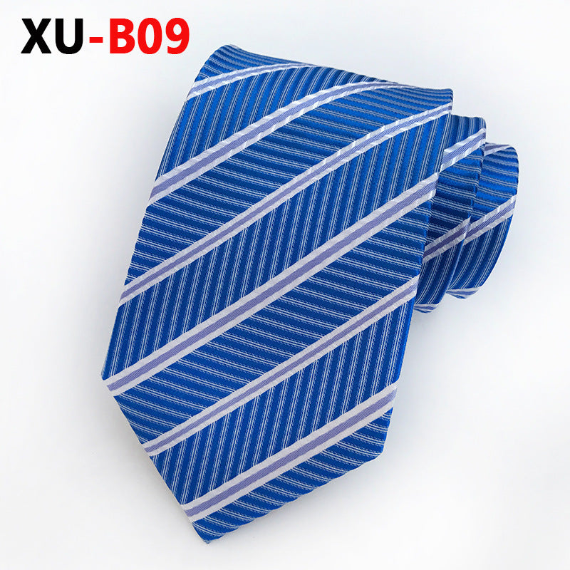 Men Ties Stripes Woven Silk Necktie For Formal Business Party |  XU-B