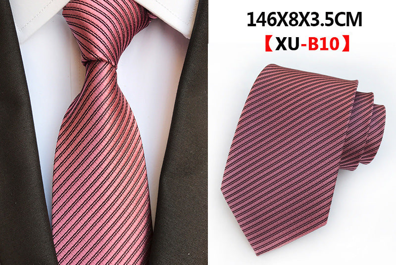 Men Ties Stripes Woven Silk Necktie For Formal Business Party |  XU-B