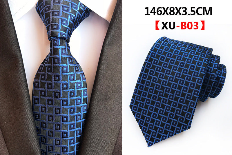 Men Ties Stripes Woven Silk Necktie For Formal Business Party |  XU-B