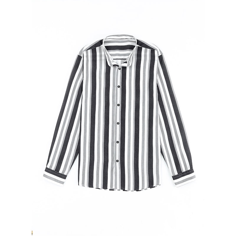 Mens Casual Long Sleeve Button Down Shirts Cotton Striped Dress Shirts for Men | MC255371-1
