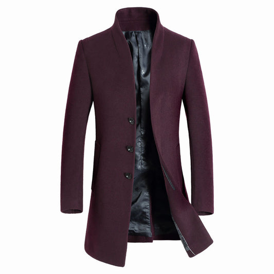 Men's Overcoat Premium Quality Wool Blend Long Trench Coat | XZ1681