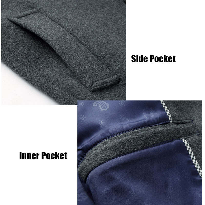 Men's Overcoat Premium Quality Wool Blend Mid Long Trench Coat | XZ1681