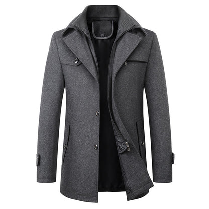 Men's Premium Wool Luxury Coat Winter Fall Trench Jacket | XZ1933