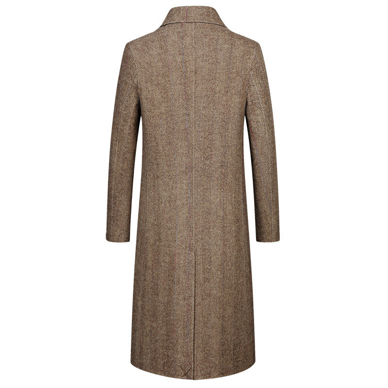 Executive Class Premium Men's Luxury Long Australian Wool Overcoat Trench Coat | XZ5829