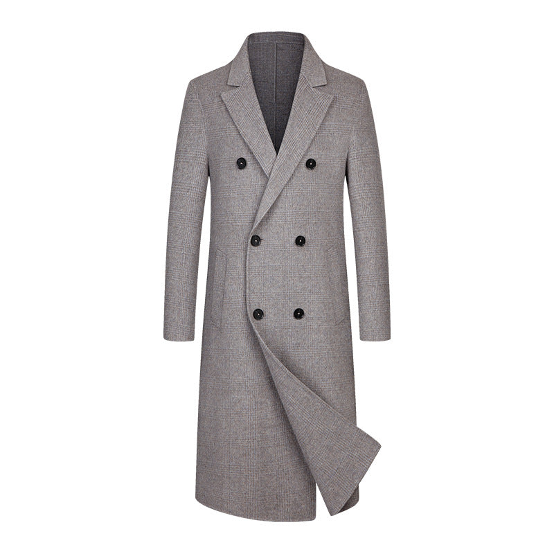 Executive Class Premium Men's Luxury Long Australian Wool Overcoat Trench Coat | XZ5829